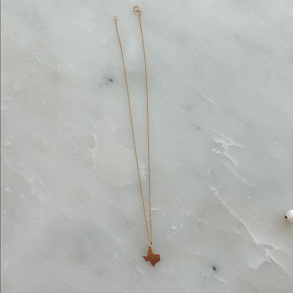 Texas State Gold Pendant Necklace